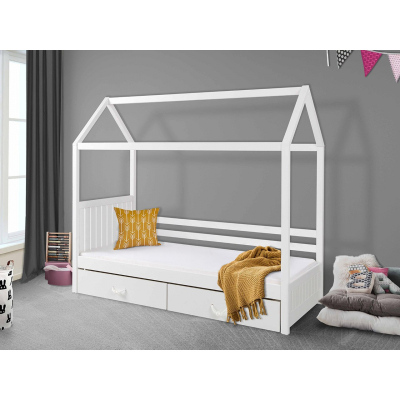 Detská posteľ domček 80x180 NEBRA - biela