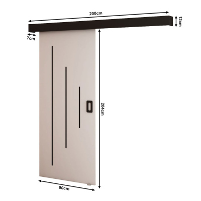 Posuvné dvere BORISA 6 - 90 cm, biele