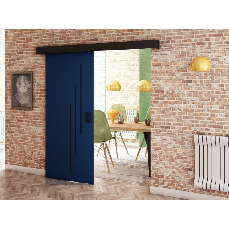 Posuvné dvere BORISA 5 - 90 cm, modré