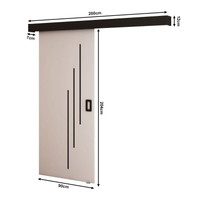 Posuvné dvere BORISA 5 - 90 cm, biele