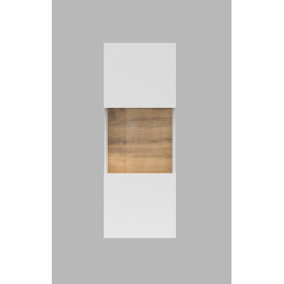 Moderná presklená vitrína BONA - biela / wotan