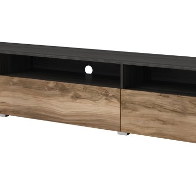 Dizajnový televízny stolík BRYCE - orech sattin / touchwood