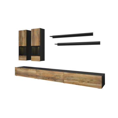 Dizajnový televízny stolík BRYCE - orech sattin / touchwood