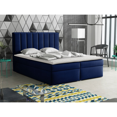 Kontinentálna manželská posteľ 180x200 TARNEWITZ 1 - modrá + topper ZDARMA
