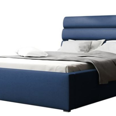 Manželská čalúnená posteľ s roštom 180x200 BORZOW - modrá