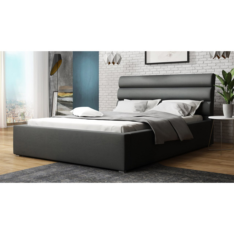 Manželská čalúnená posteľ s roštom 140x200 BORZOW - šedá 1