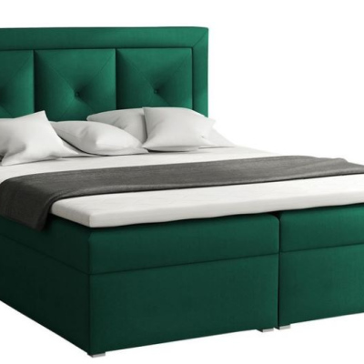 Manželská kontinentálna posteľ 180x200 GOSTORF 2 - zelená + topper ZDARMA