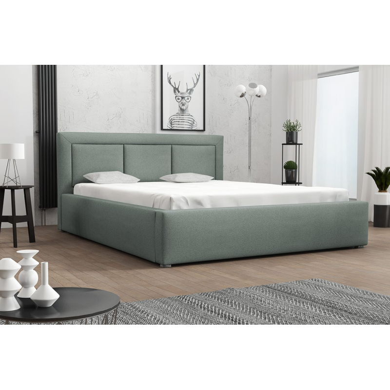 Manželská posteľ s úložným priestorom a roštom 160x200 GOSTORF 3 - svetlá modrá