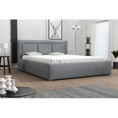 Manželská posteľ s úložným priestorom a roštom 140x200 GOSTORF 3 - svetlá šedá