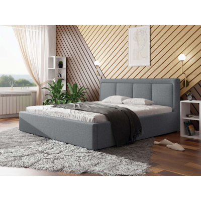 Manželská posteľ s roštom 180x200 GOSTORF 3 - svetlá šedá