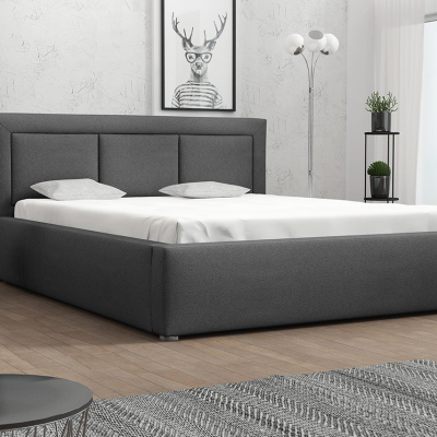 Jednolôžková posteľ s roštom 120x200 GOSTORF 3 - tmavá šedá