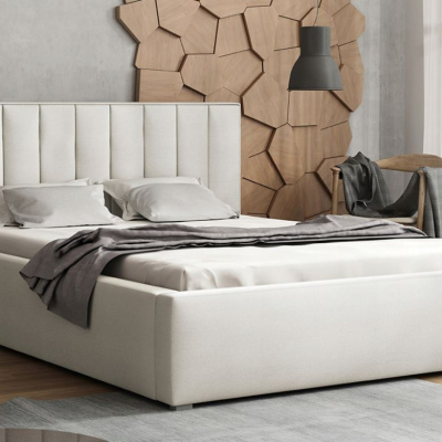 Manželská posteľ s úložným priestorom a roštom 200x200 TARNEWITZ 2 - krémová