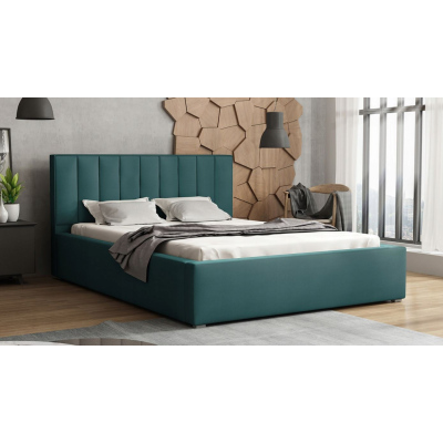 Manželská posteľ s úložným priestorom a roštom 200x200 TARNEWITZ 2 - modrá