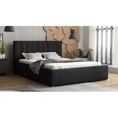 Manželská posteľ s úložným priestorom a roštom 180x200 TARNEWITZ 2 - čierna