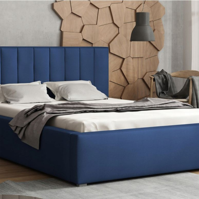 Manželská posteľ s úložným priestorom a roštom 160x200 TARNEWITZ 2 - tmavá modrá