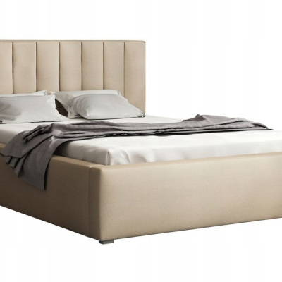 Manželská posteľ s úložným priestorom a roštom 200x200 TARNEWITZ 2 - béžová