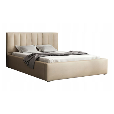Manželská posteľ s úložným priestorom a roštom 160x200 TARNEWITZ 2 - svetlá šedá