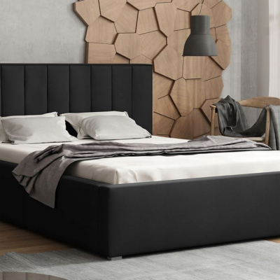 Manželská posteľ s úložným priestorom a roštom 140x200 TARNEWITZ 2 - čierna