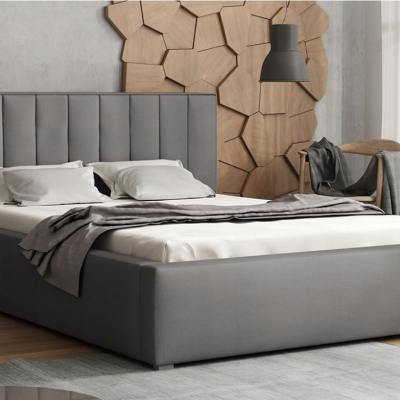 Manželská posteľ s úložným priestorom a roštom 140x200 TARNEWITZ 2 - šedá 2