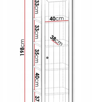 Šatníková skriňa 50 cm ALZEY 1 - borovica andersen / dub lefkas tmavý