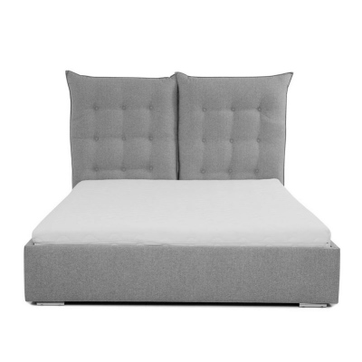 Čalúnená posteľ s vysokým čelom a úložným priestorom 180x200 DASSOW - tmavá šedá