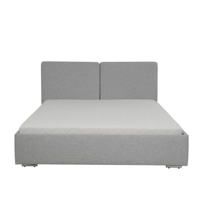Čalúnená manželská posteľ s úložným priestorom 160x200 WILSTER - šedá / zelená