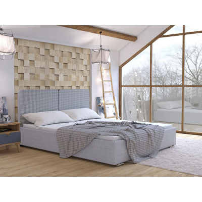 Čalúnená manželská posteľ s roštom 180x200 WILSTER - šedá