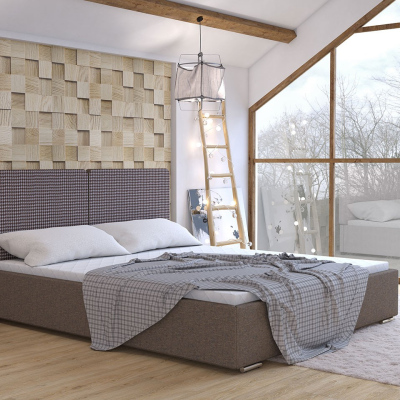 Čalúnená manželská posteľ s roštom 140x200 WILSTER - hnedá