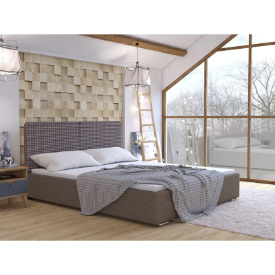 Čalúnená manželská posteľ s roštom 140x200 WILSTER - hnedá
