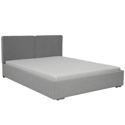 Čalúnená manželská posteľ 160x200 WILSTER - šedá / zelená
