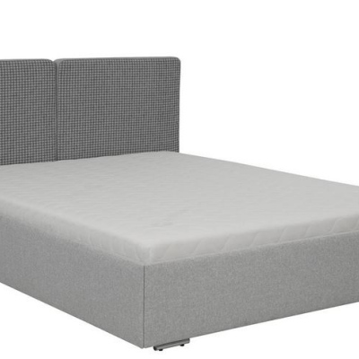 Čalúnená manželská posteľ 140x200 WILSTER - šedá / zelená