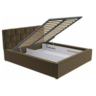 Manželská posteľ s úložným priestorom a roštom 200x200 WARNOW 2 - svetlá šedá