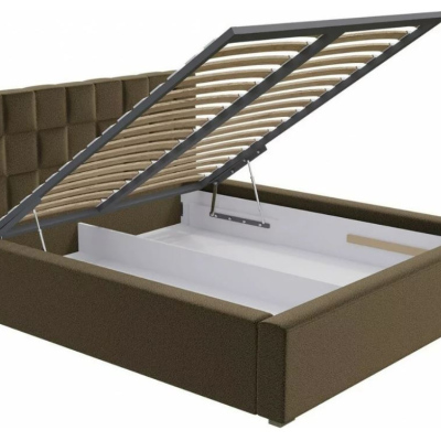 Manželská posteľ s úložným priestorom a roštom 180x200 WARNOW 2 - hnedá