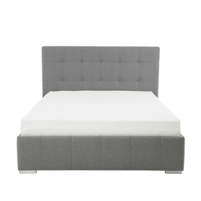 Manželská posteľ s roštom 180x200 MELDORF - biela eko koža