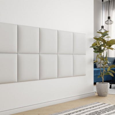 Čalúnený panel na stenu 42x42xPAG - biela ekokoža