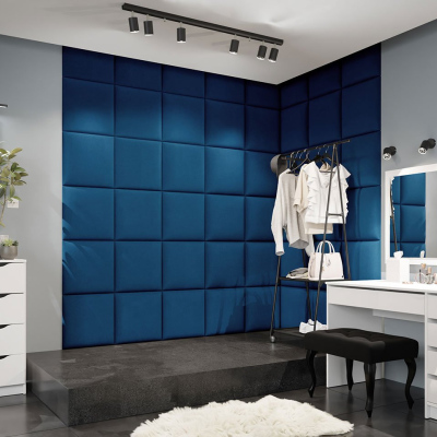 Čalúnený panel na stenu 42x42xPAG - modrý