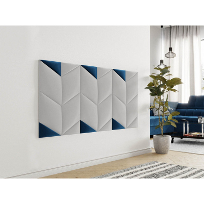 Čalúnený nástenný panel ABRANTES 1 - ľavý trojuholník, tmavý modrý