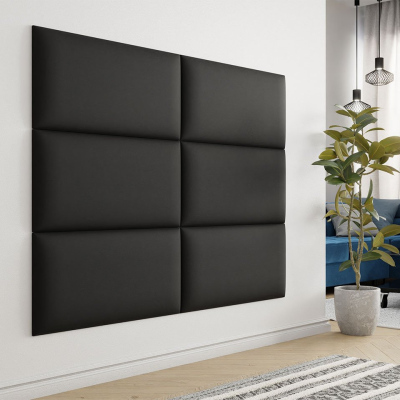 Čalúnený panel na stenu 84x42 PAG - čierna ekokoža