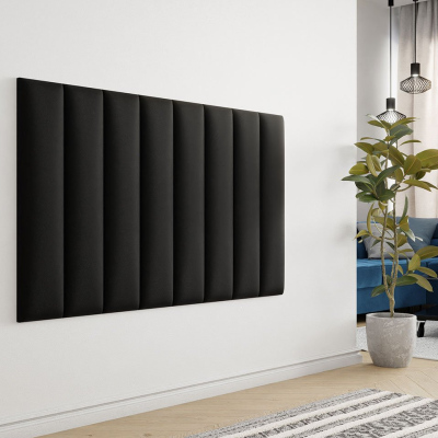 Čalúnený nástenný panel 80x20 PAG - čierna ekokoža