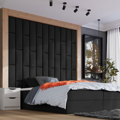 Čalúnený nástenný panel 80x20 PAG - čierny