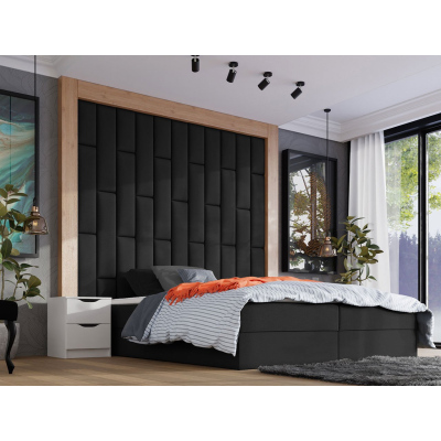 Čalúnený nástenný panel 80x20 PAG - čierny