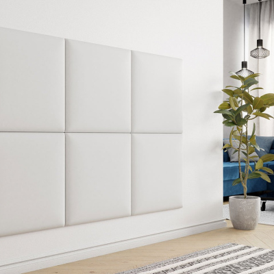 Čalúnený panel 60x60 PAG - biela ekokoža