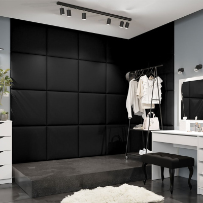 Čalúnený panel 60x60 PAG - čierna ekokoža