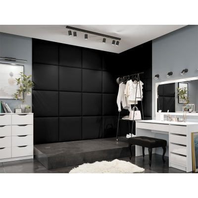 Čalúnený panel 60x60 PAG - čierna ekokoža