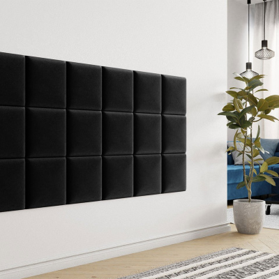 Čalúnený nástenný panel 30x30 PAG - čierny