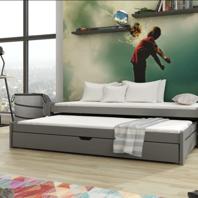 Detská rozkladacia posteľ EVONA - 80x200, grafit