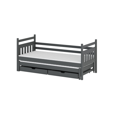 Detská posteľ s prístelkou DEBRA - 80x160, grafit