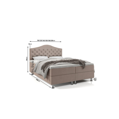 Elegantná posteľ LADY - 200x200, svetlo šedá