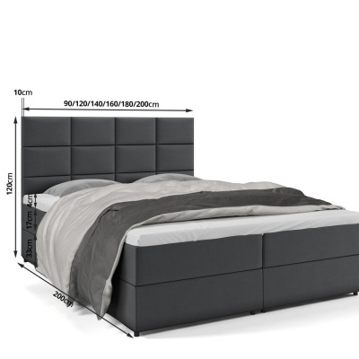 Kontinentálna posteľ GIRA - 120x200, hnedá