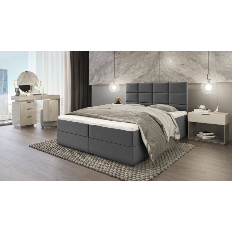 Kontinentálna posteľ GIRA - 140x200, šedá